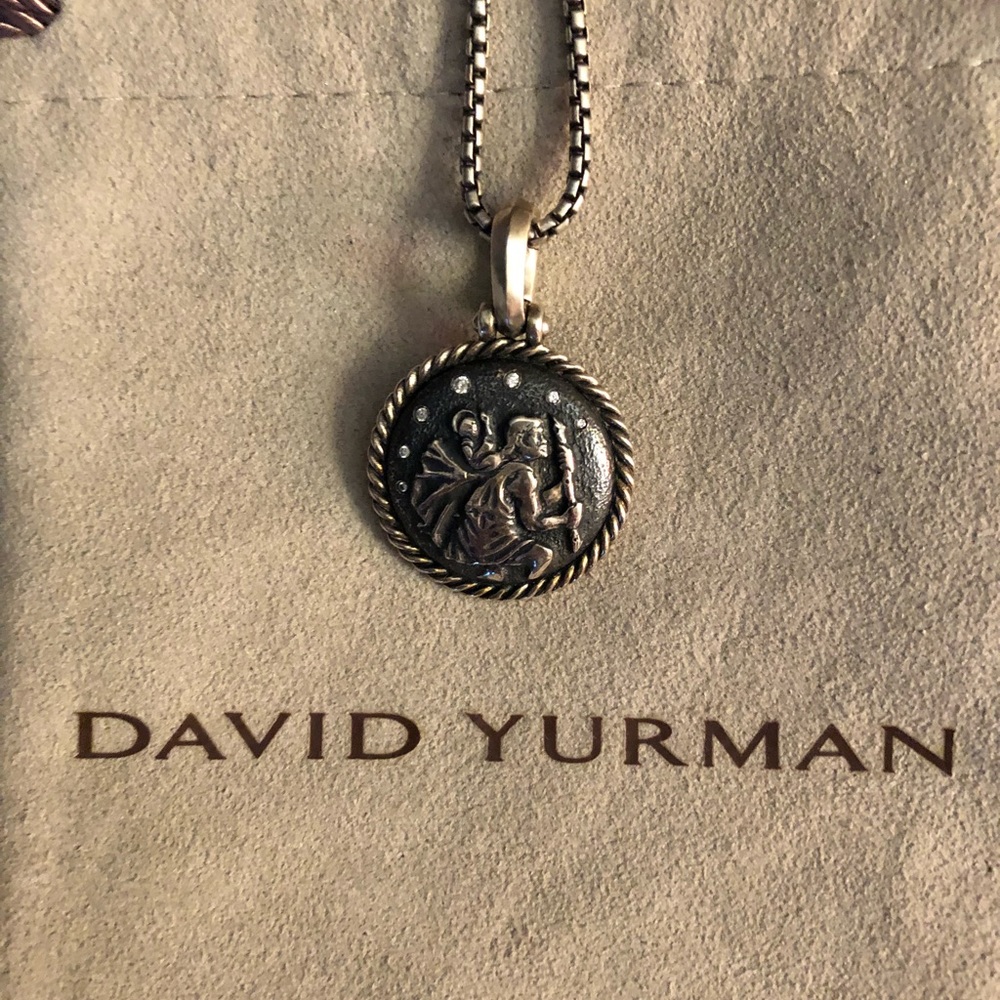David Yurman St. Christopher Amulet w/ Diamonds
